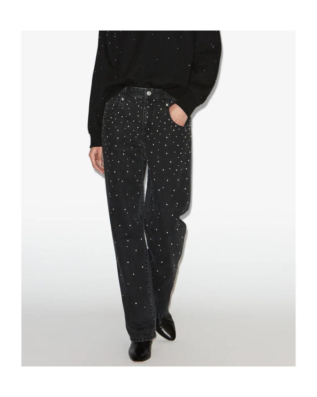Isabel Marant Black Isabel Marant Étoile Brinsa Studded Jeans