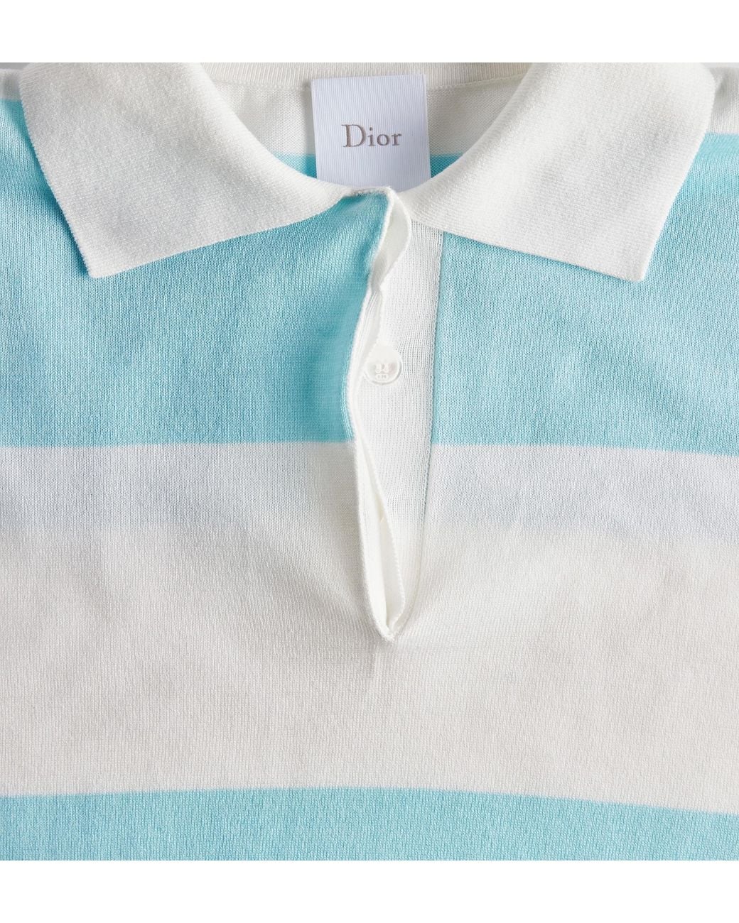 Dior Blue Marinière Long-Sleeved Polo Shirt