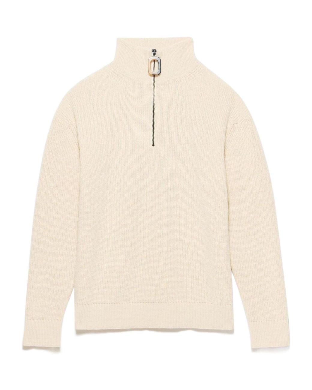 J.W. Anderson Natural Jw Anderson Long-Sleeved Half-Zip Jumper for men
