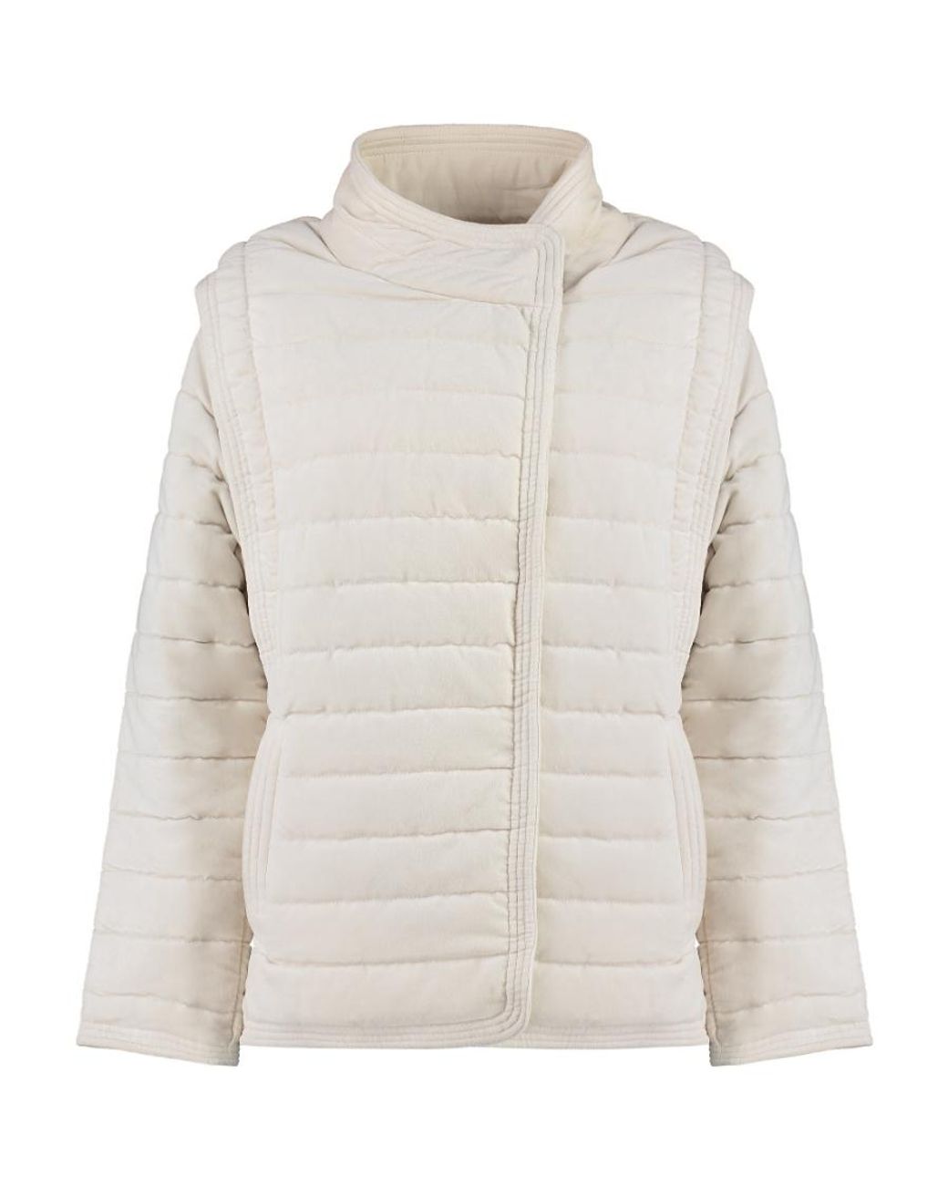 Isabel Marant White Ecru Padded Jacket With Removable Sleeves For