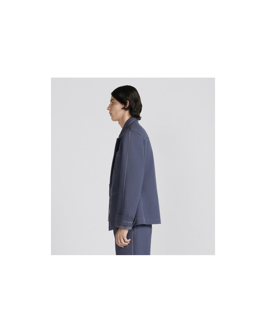 Dior Blue Homme Long Sleeved Belt Detail Jacket for men
