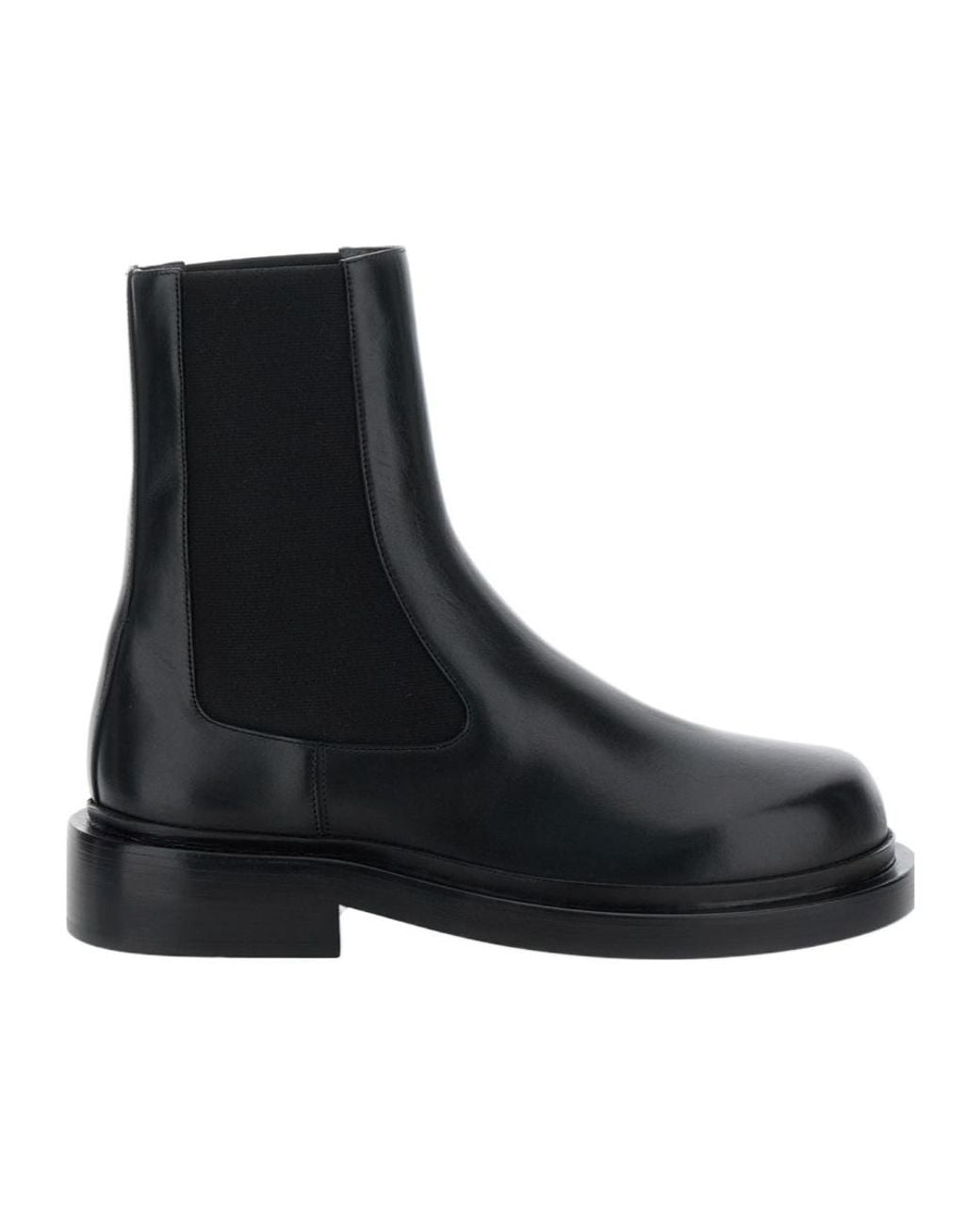 Jil Sander Black Round Toe Ankle Boots