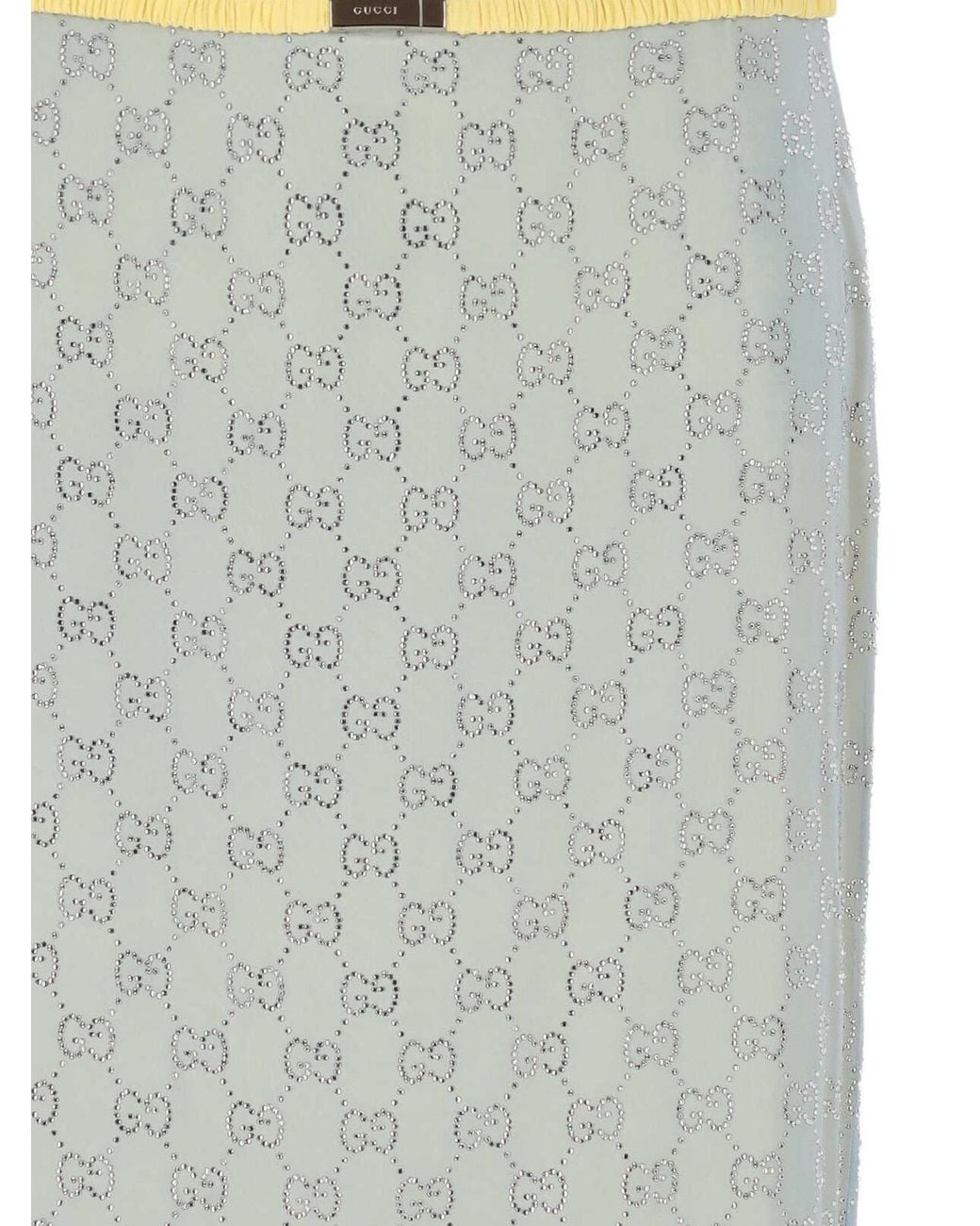 Gucci Gray Monogrammed Embellished Skirt