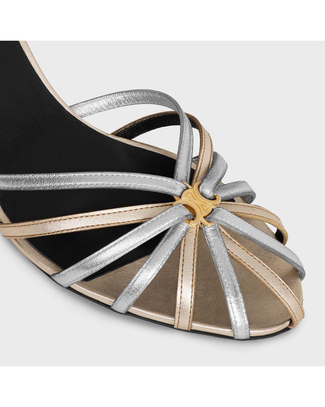 Céline Metallic Triomphe Sandal