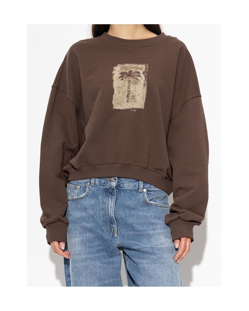 Palm Angels Brown Long-Sleeve Sweatshirt