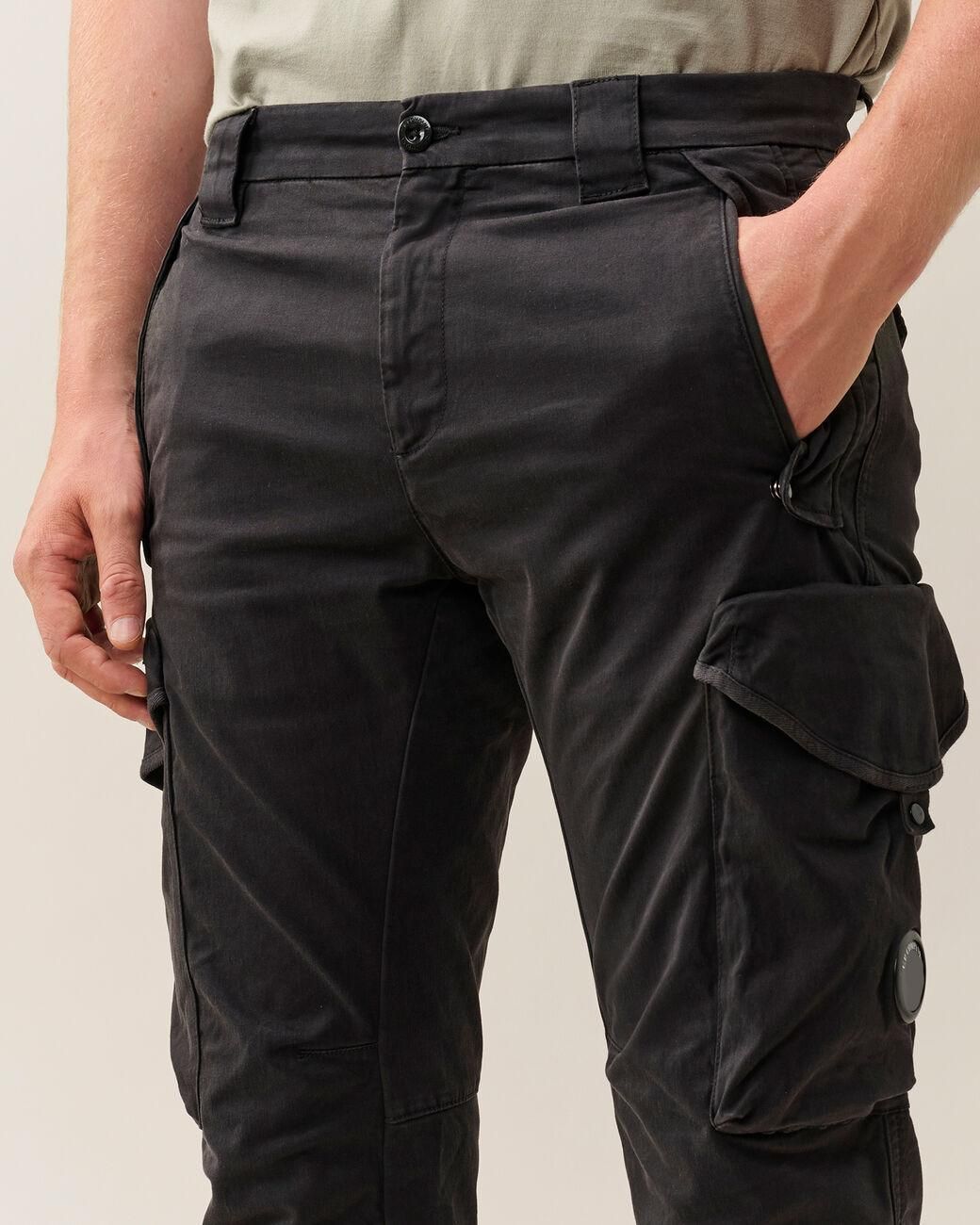 C P Company Black Lens-Detail Cargo Pants for men