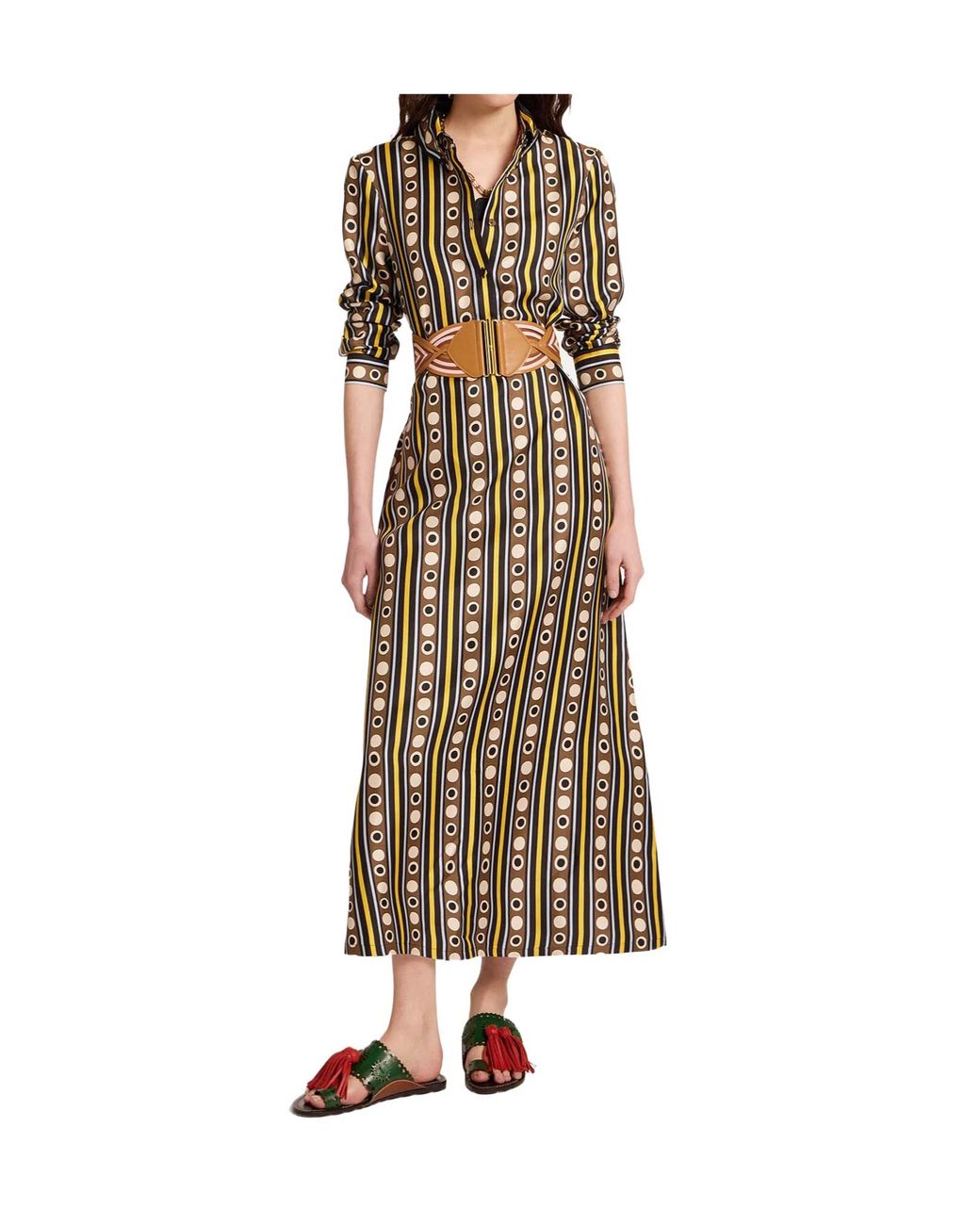 LaDoubleJ Multicolor Chemise Swing Buttoned Maxi Dress