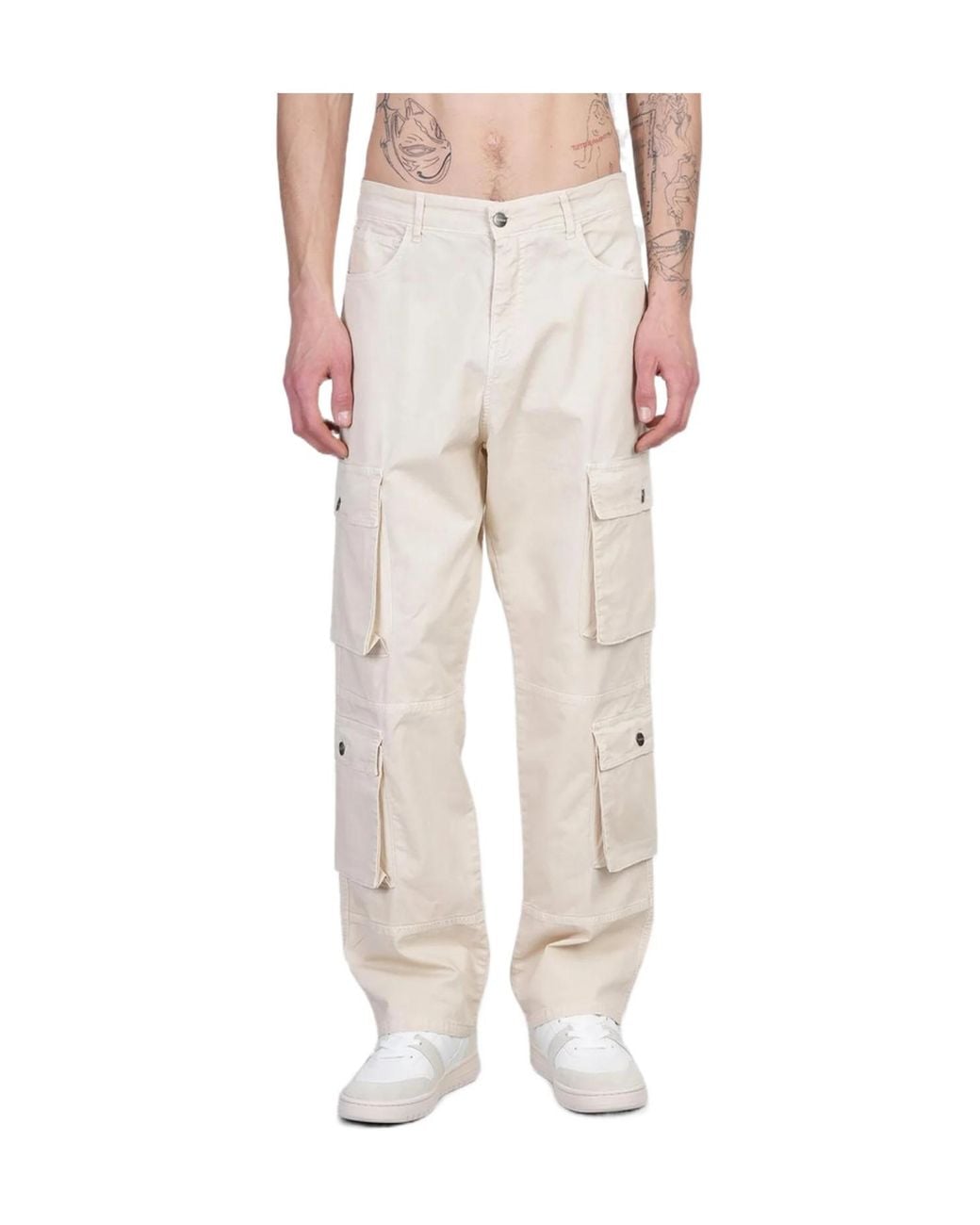 Barrow Natural Mid-Rise Straight-Leg Cargo Trousers for men