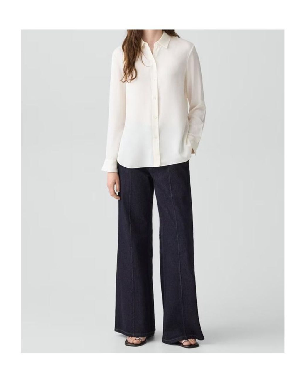Theory White Long-Sleeved Shirt