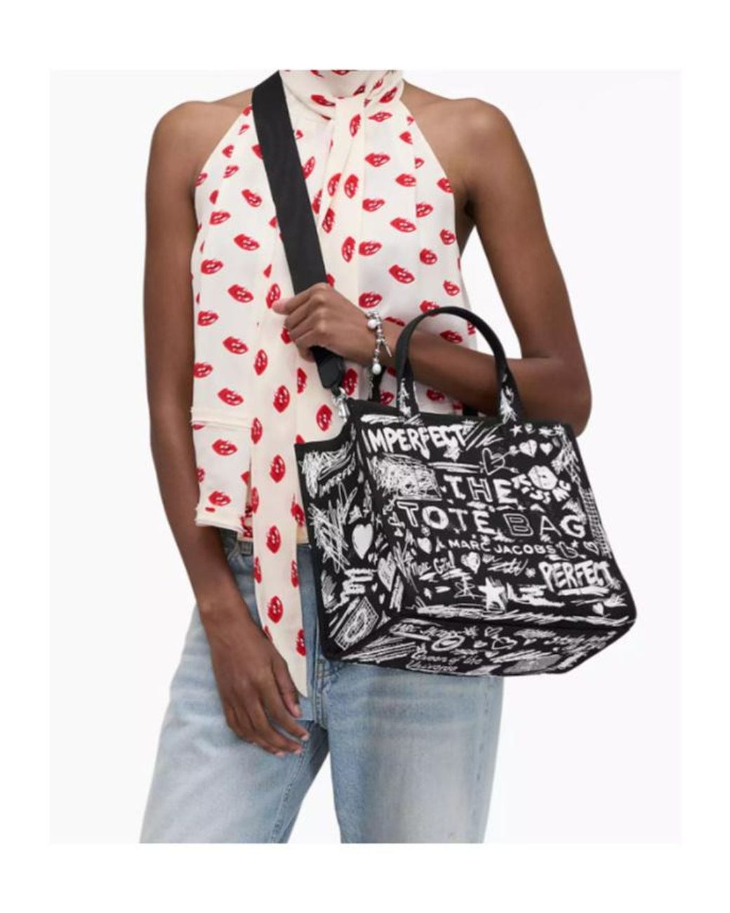 Marc Jacobs Black The Medium Printed Tote Bag