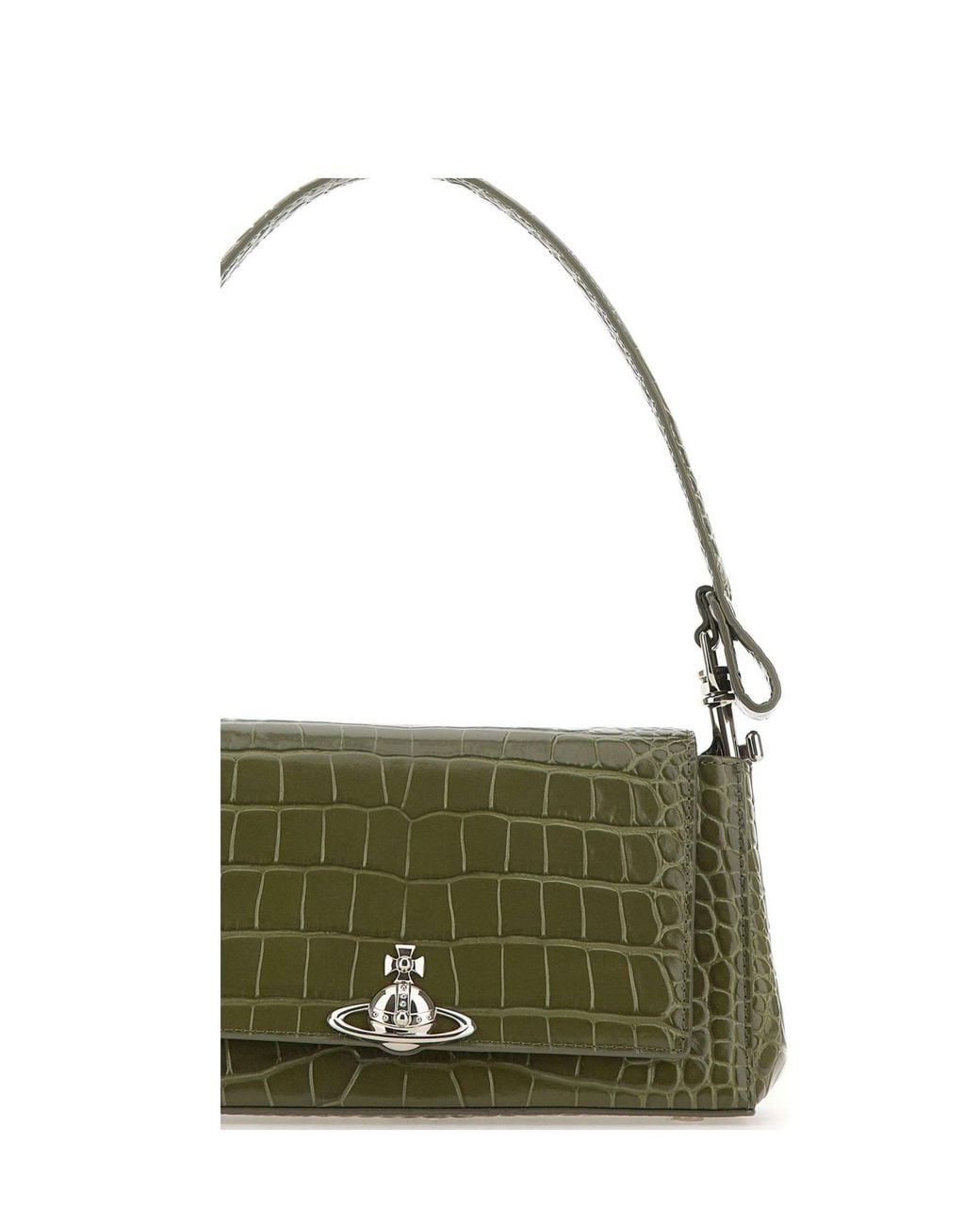 Vivienne Westwood Green Hazel Baguette Shoulder Bag