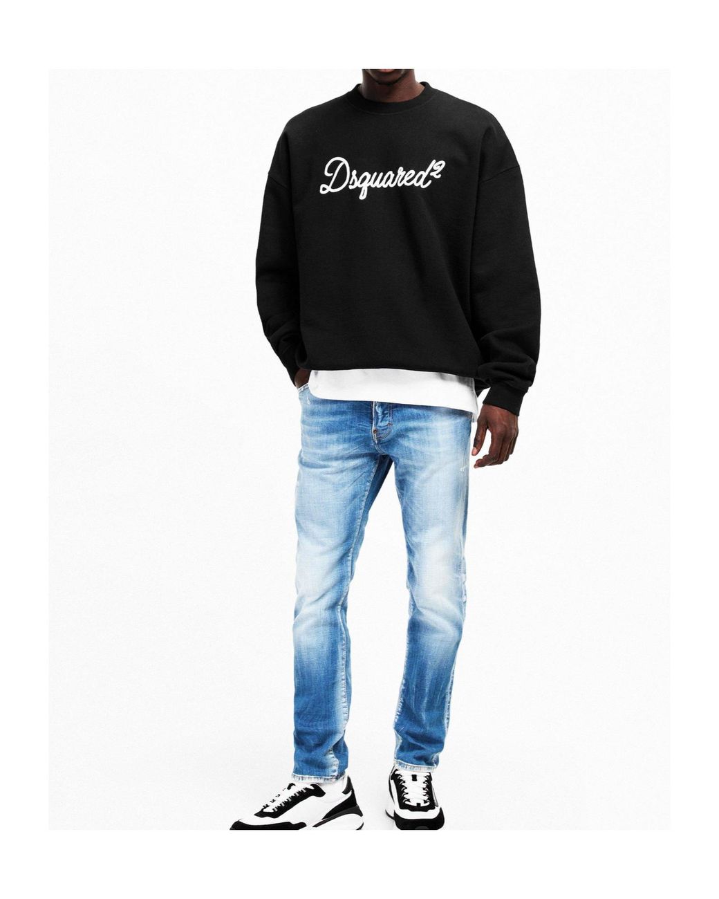 DSquared² Black Big Signature Crew Sweatshirt for men