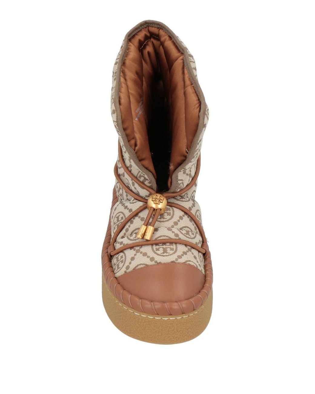 Tory Burch Natural Chunky Lace-Up Ankle Boots