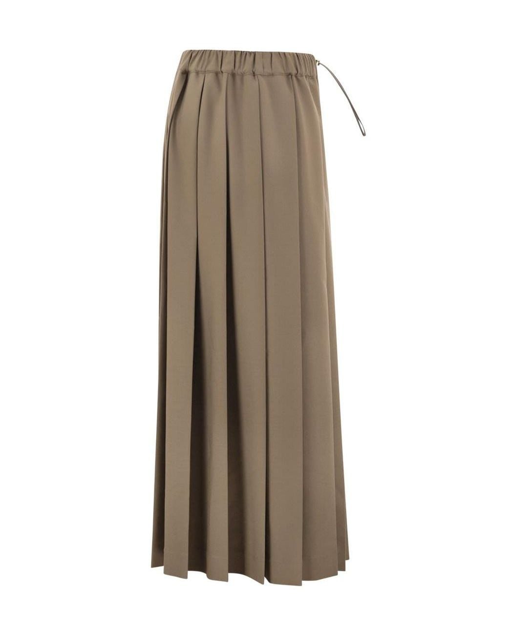 Fabiana Filippi Brown Long Pleated Skirt