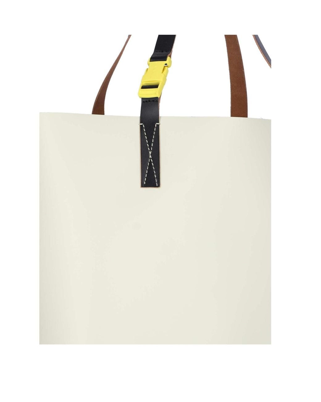 Marni White Logo Printed Two-Toned Tote Bag for men