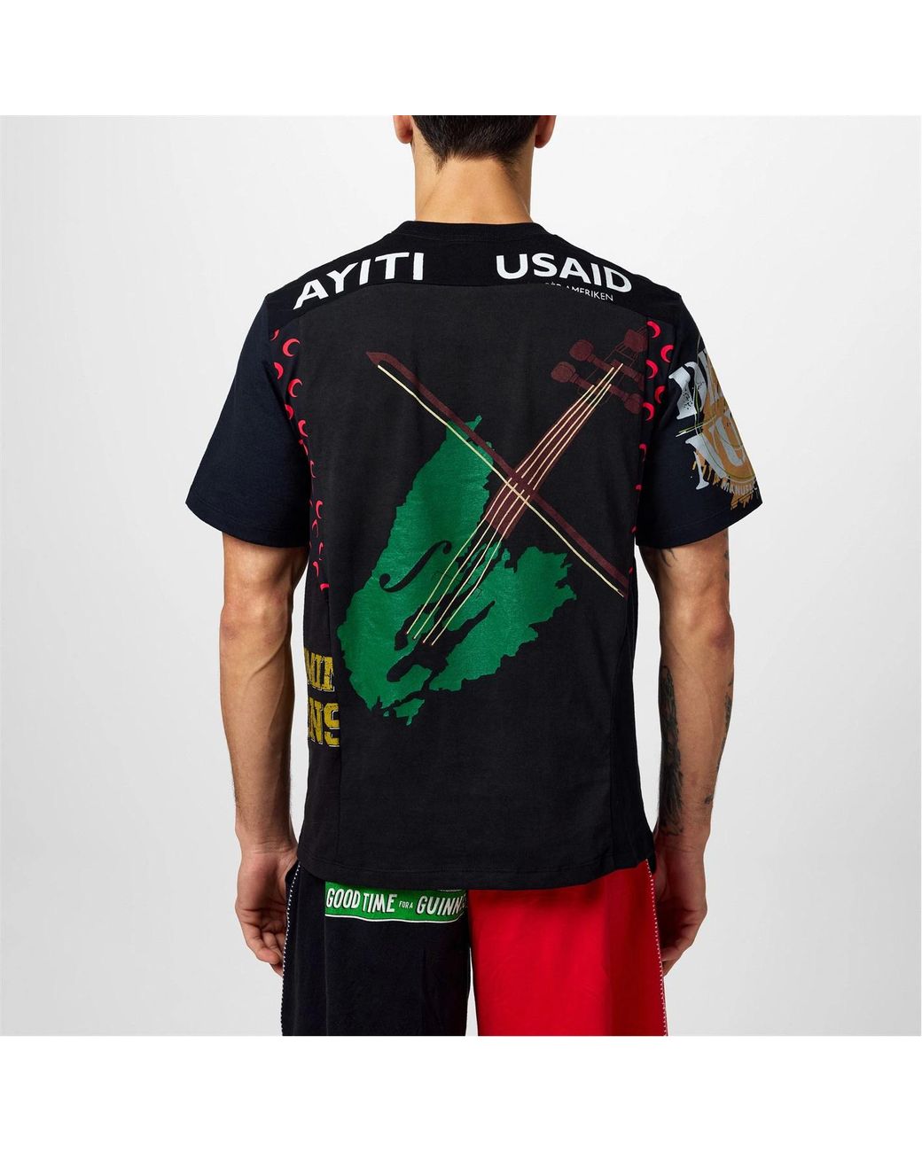 MARINE SERRE Black Pattern Printed T-Shirt for men