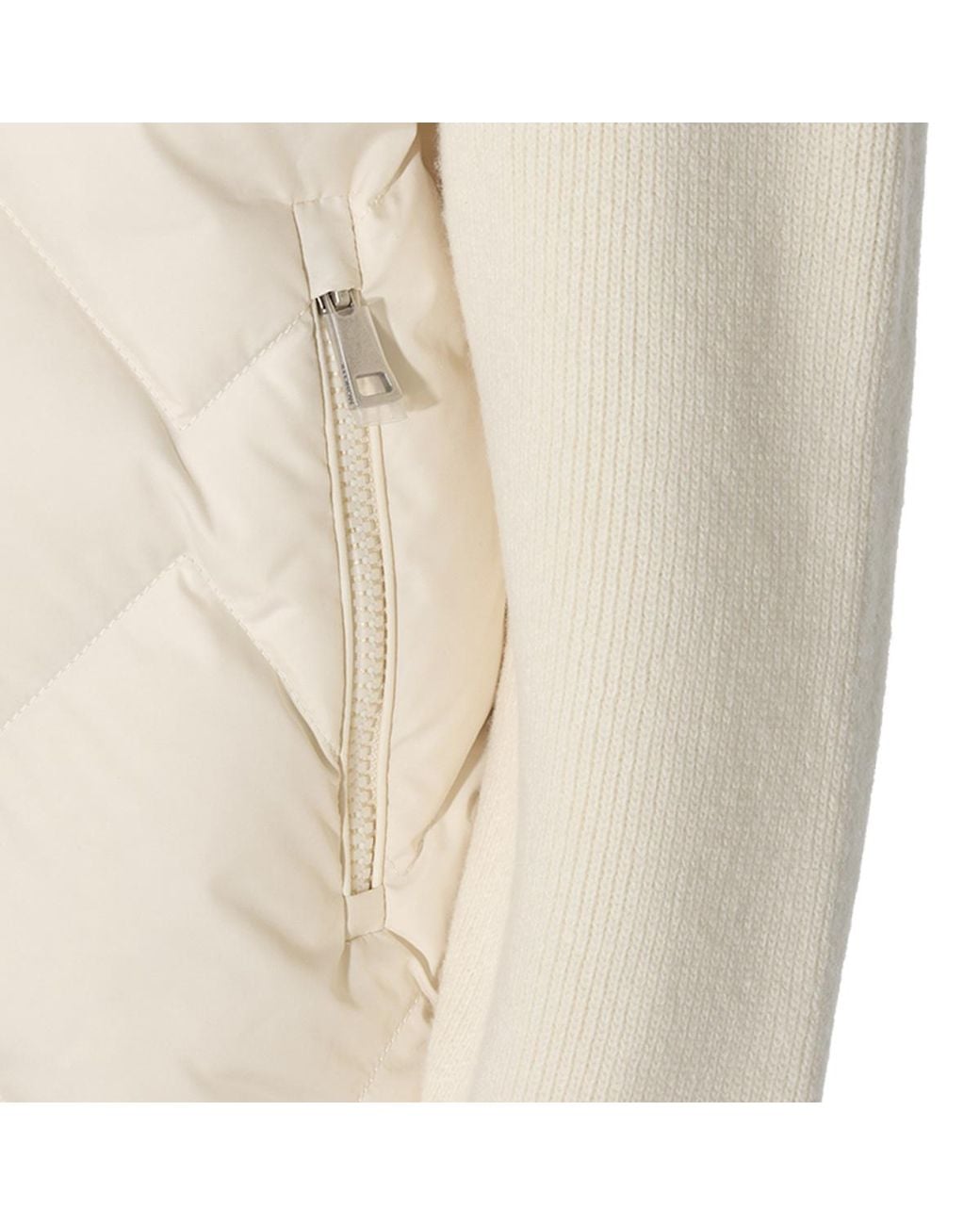 Moncler Natural Zip-Up Padded Cardigan