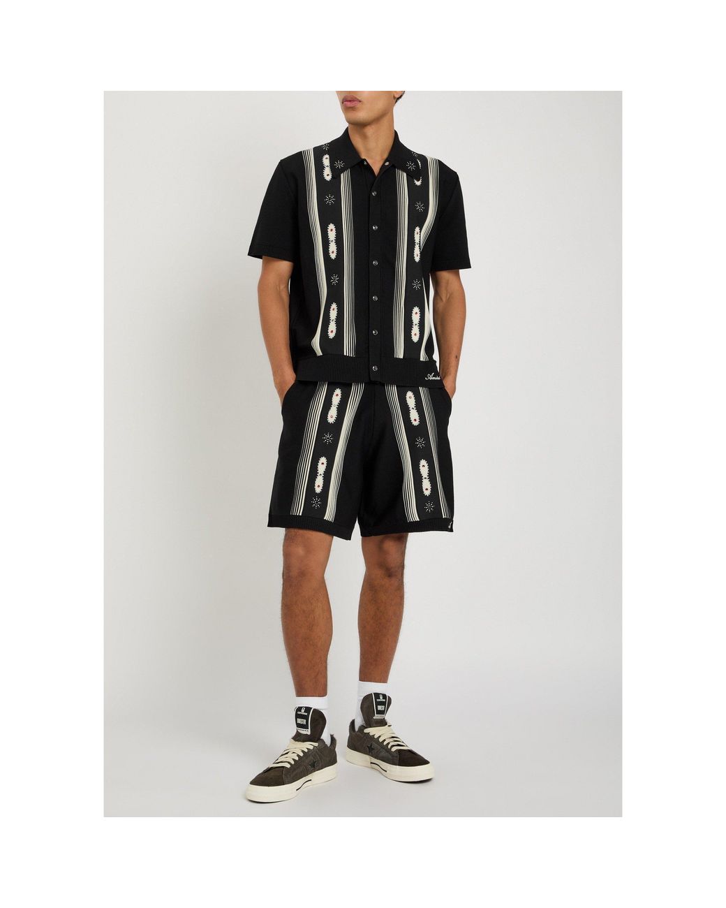 Amiri Black Simple Wool Shorts for men