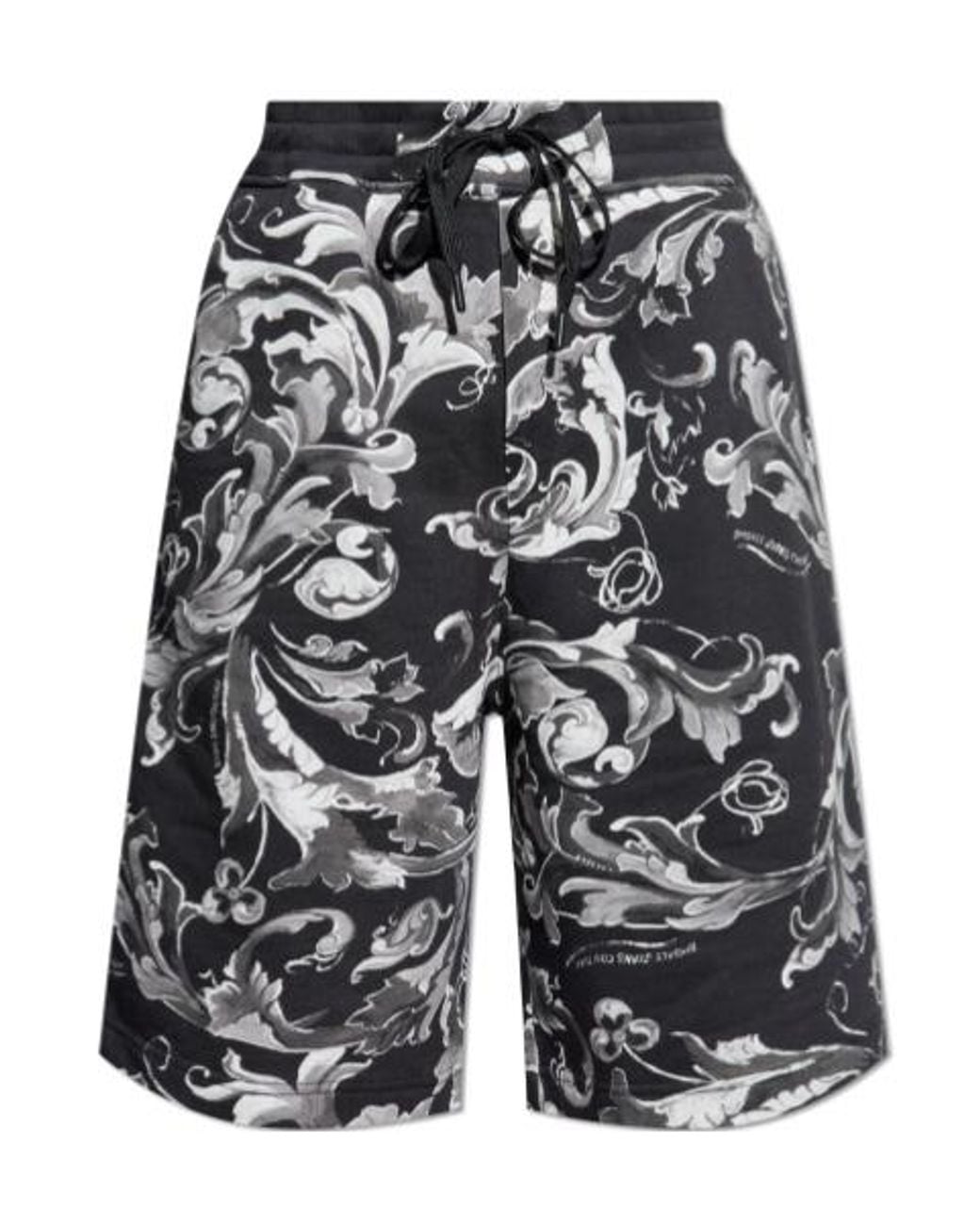 Versace Jeans Black Couture Barocco Printed Shorts for men