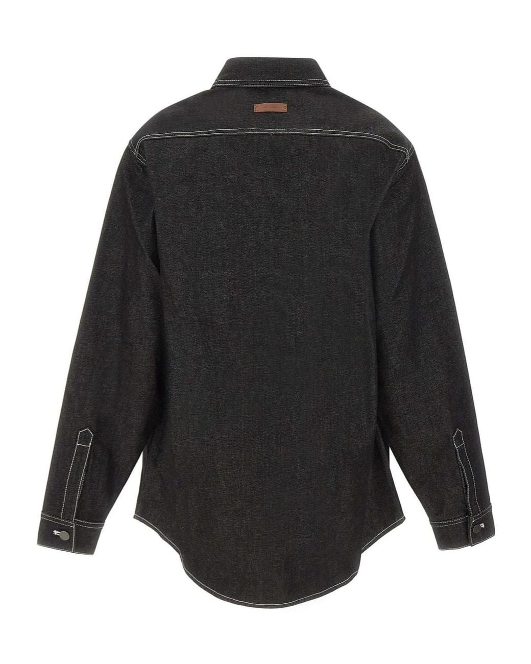 Entire studios Black Snap-Button Denim Shirt for men