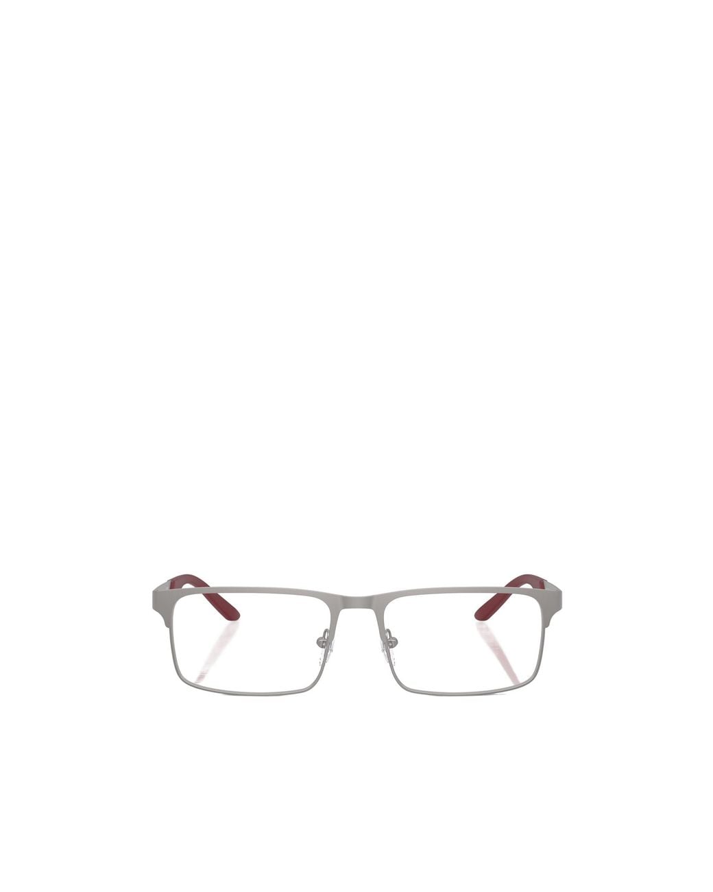 Emporio Armani White Rectangular Frame Glasses for men