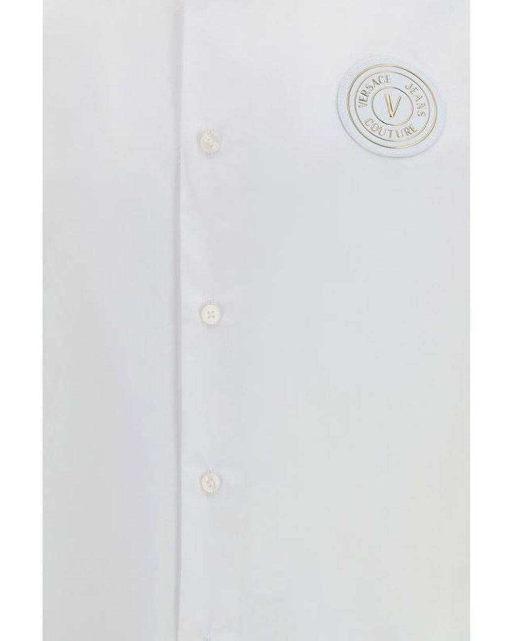 Versace White Jeans Couture Emblem Logo-Patch Shirt for men