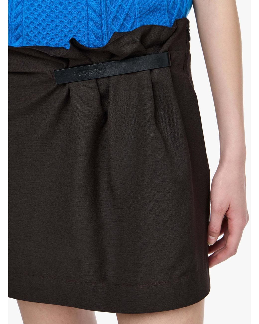 J.W. Anderson Brown Jw Anderson Gather Detailed Mini Skirt