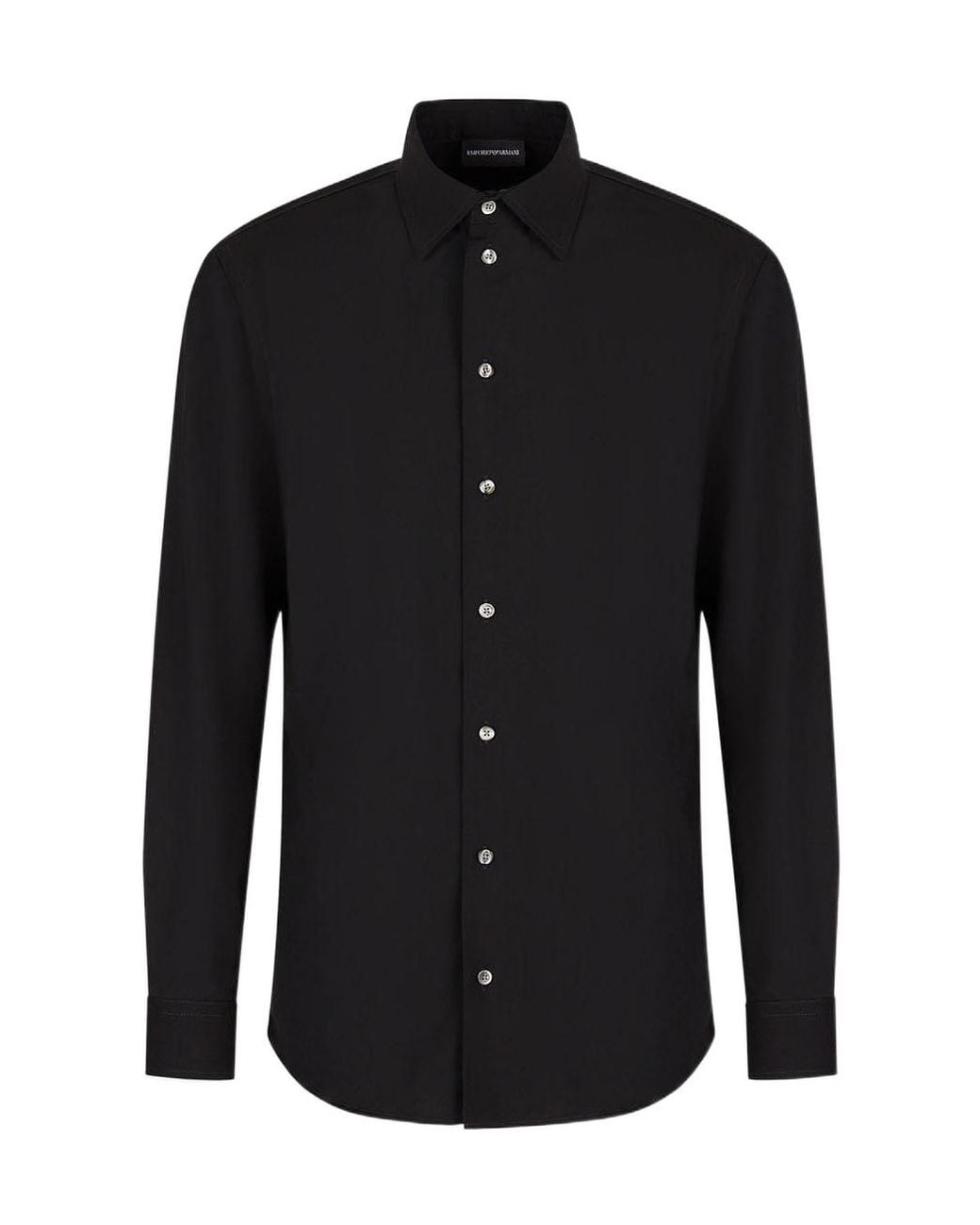 Emporio Armani Black Pointcollar Longsleeve Shirt for men