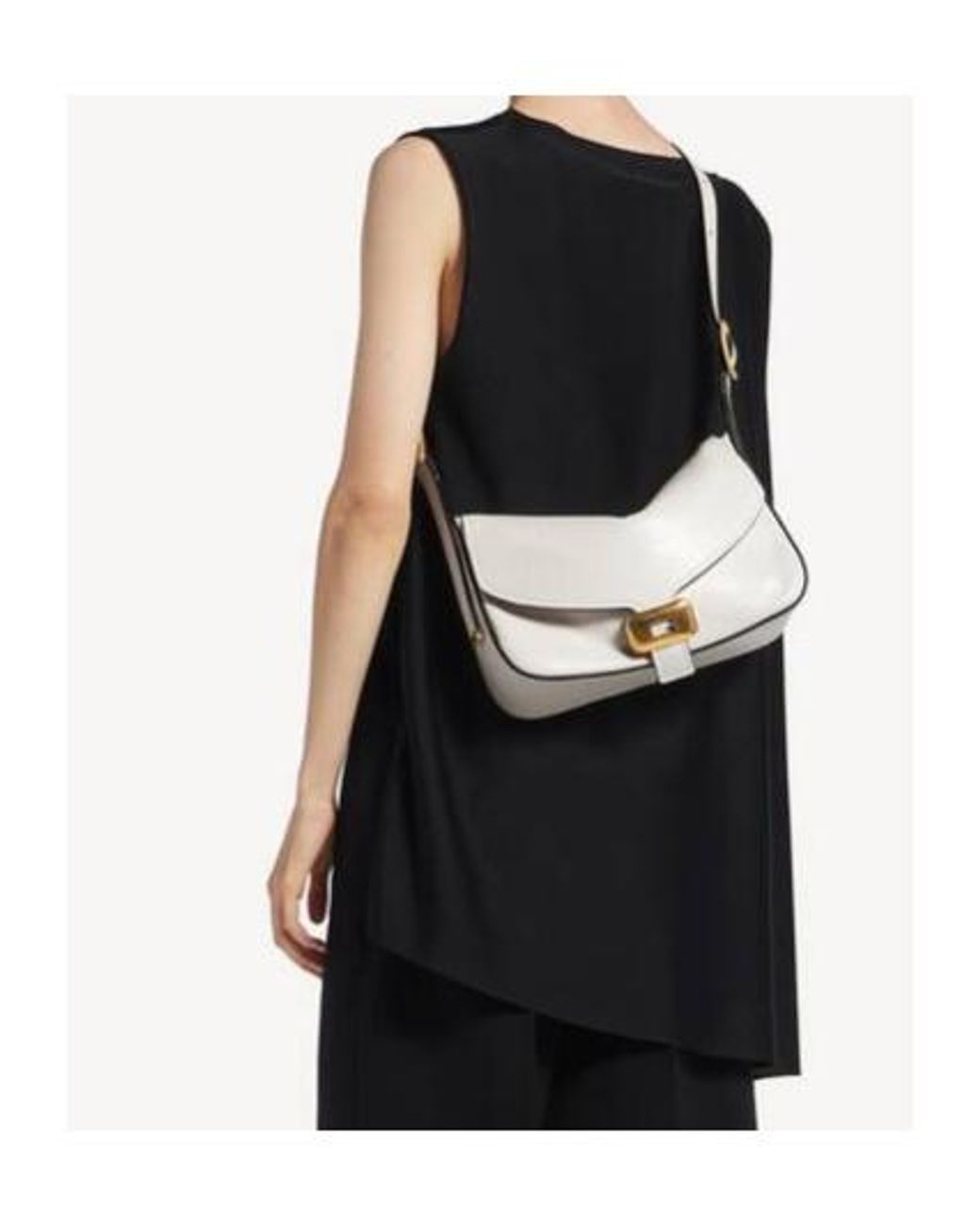 Balenciaga White Clicca Medium Shoulder Bag