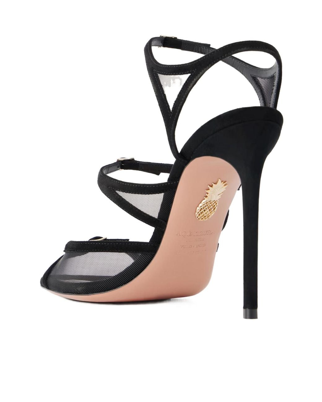 Aquazzura White Jalila Mesh-Panel Sandals