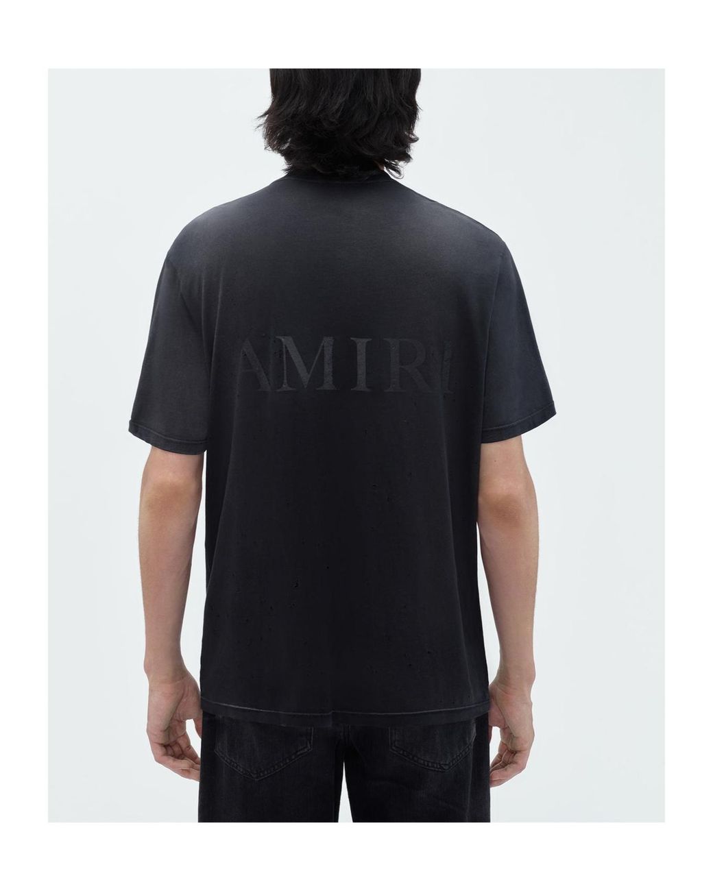 Amiri Black Logo Printed Crewneck T-Shirt for men