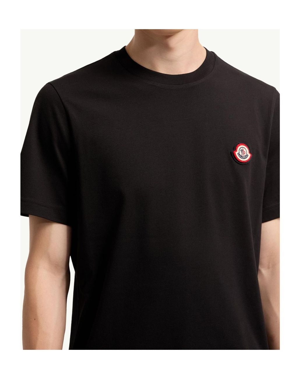 Moncler Black Logo Patch Crewneck T-Shirt for men