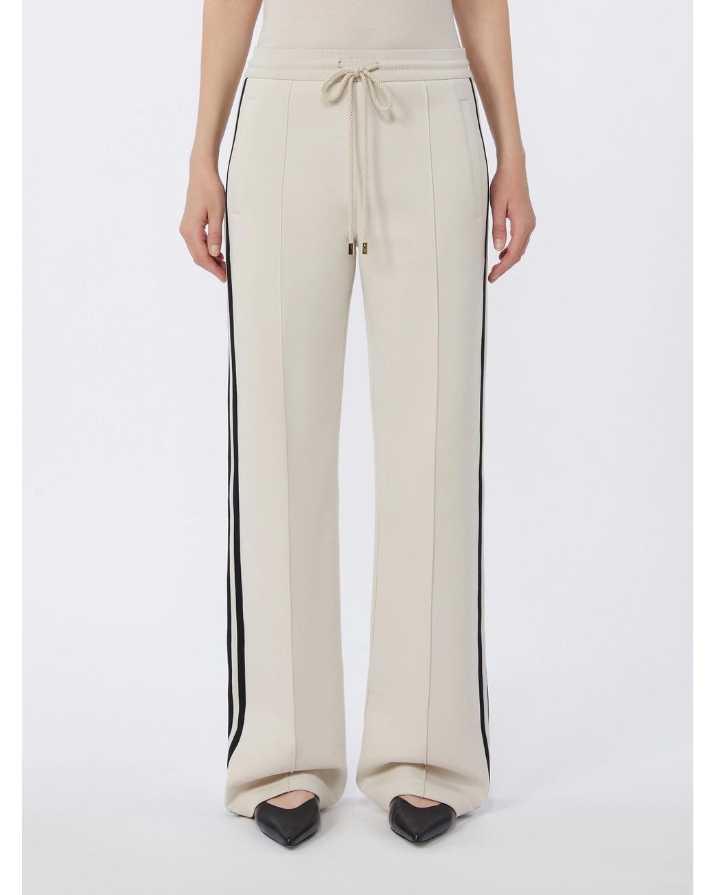 Max Mara Natural Vento Side Stripe Relaxed Pants