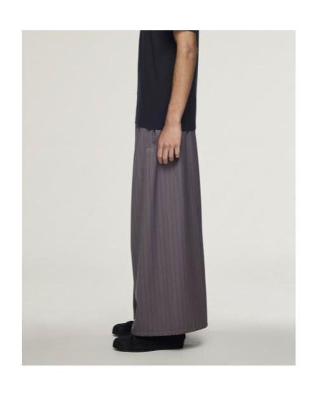 Y-3 Gray Pinstripe Drawstring Trousers for men