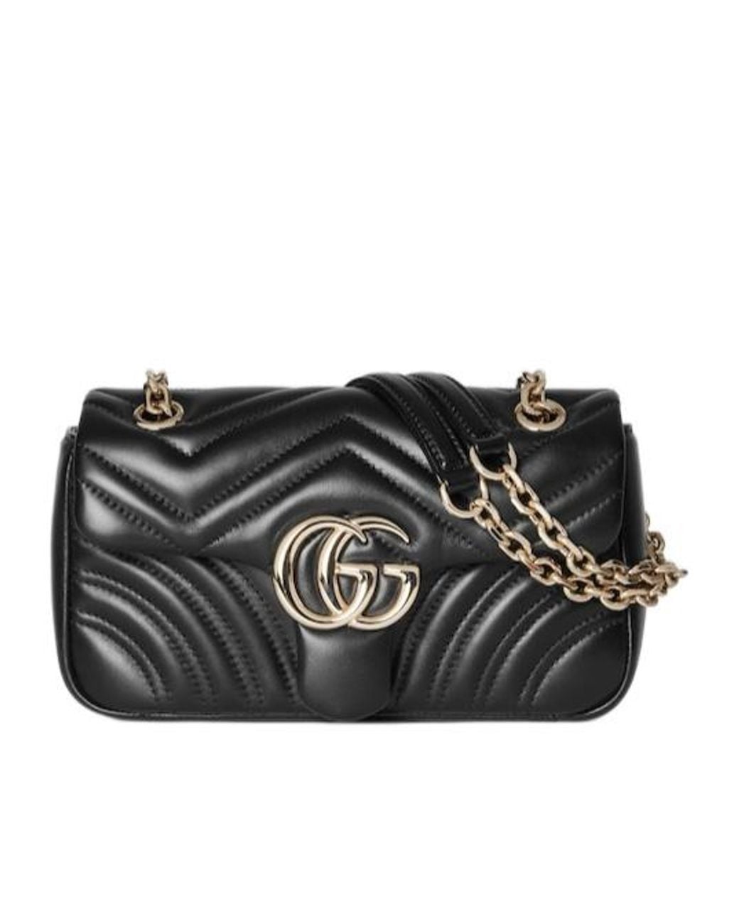 Gucci Black Gg Marmont Small Shoulder Bag