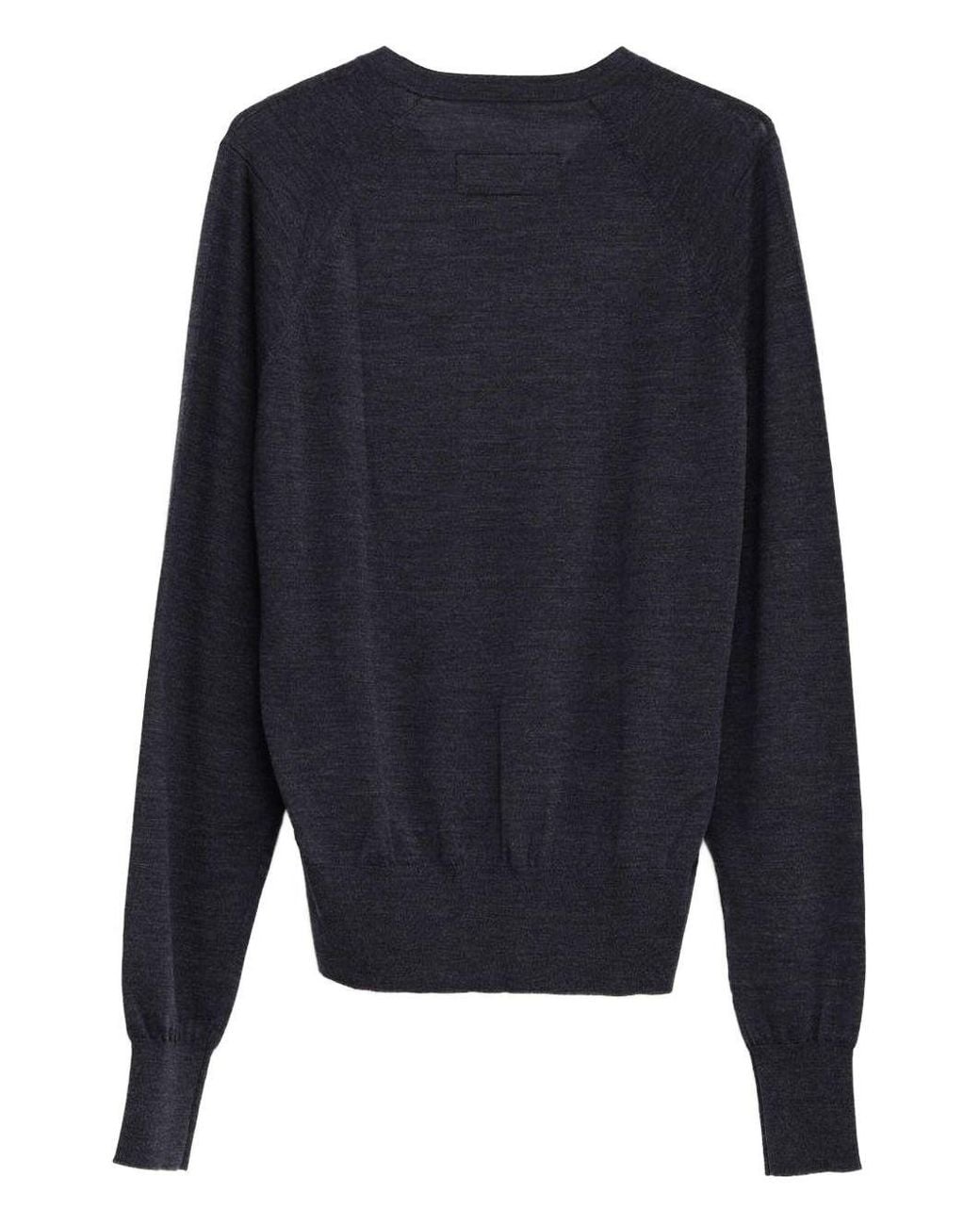 Phoebe Philo Blue V-Neck Wool Sweater