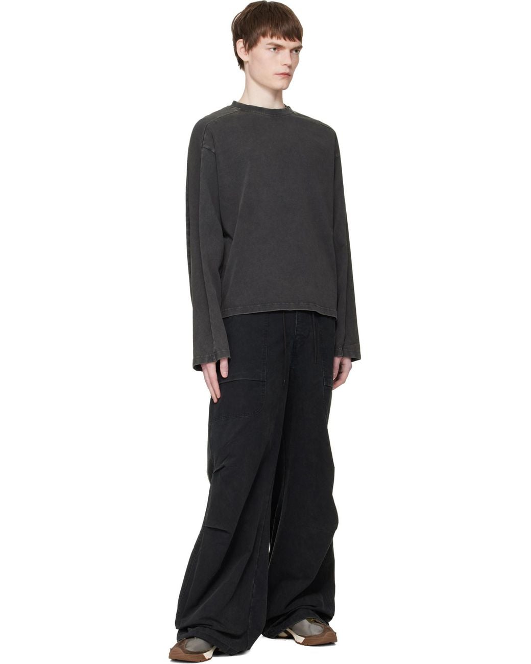 Entire studios Black Drawstring Wide-Leg Pants for men