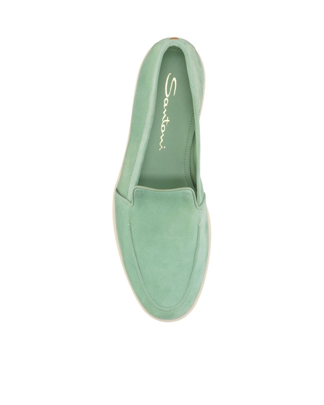 Santoni Green Slip-On Flat Shoes