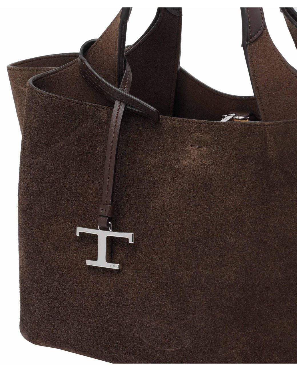 Tod's Brown Logo-Charm Tote Bag
