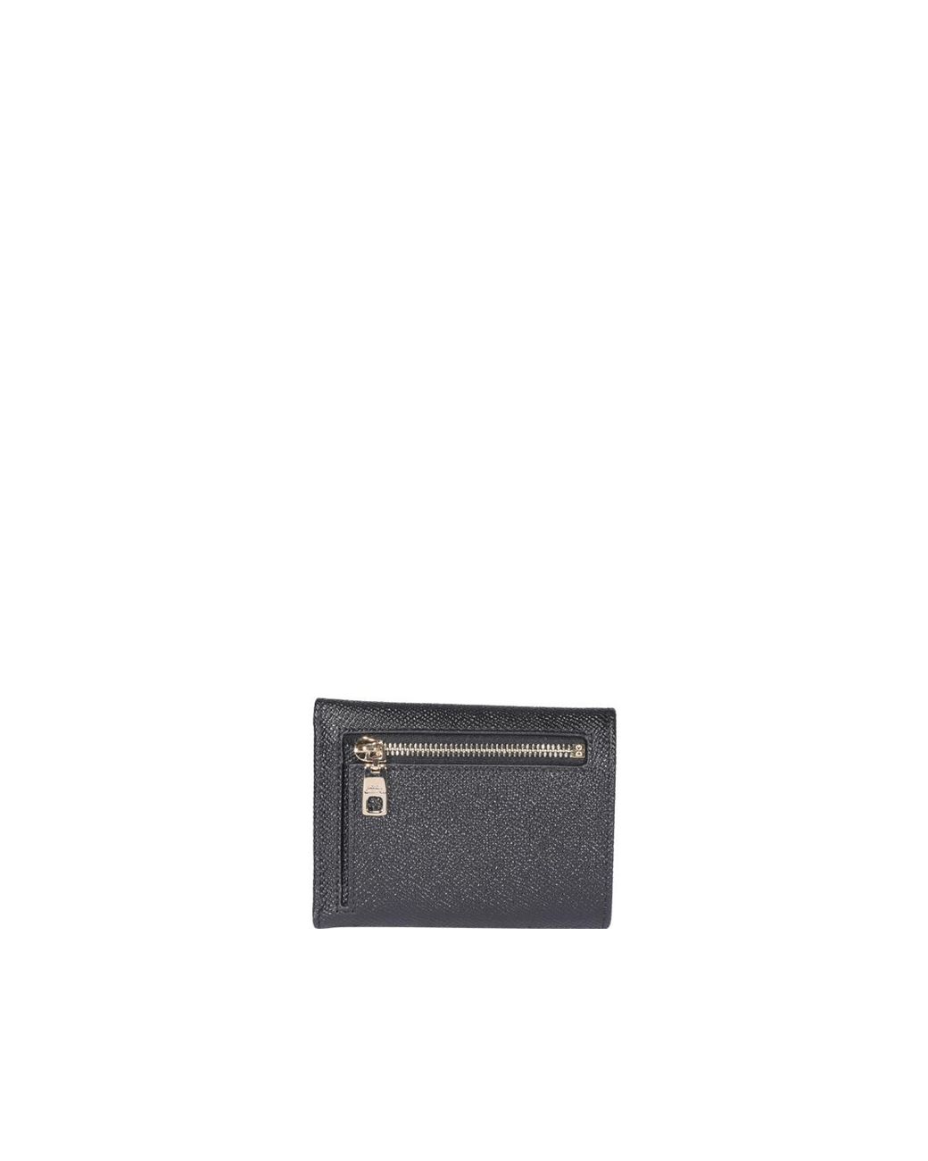 Dolce & Gabbana Gray Logo Plaque Trifold Wallet