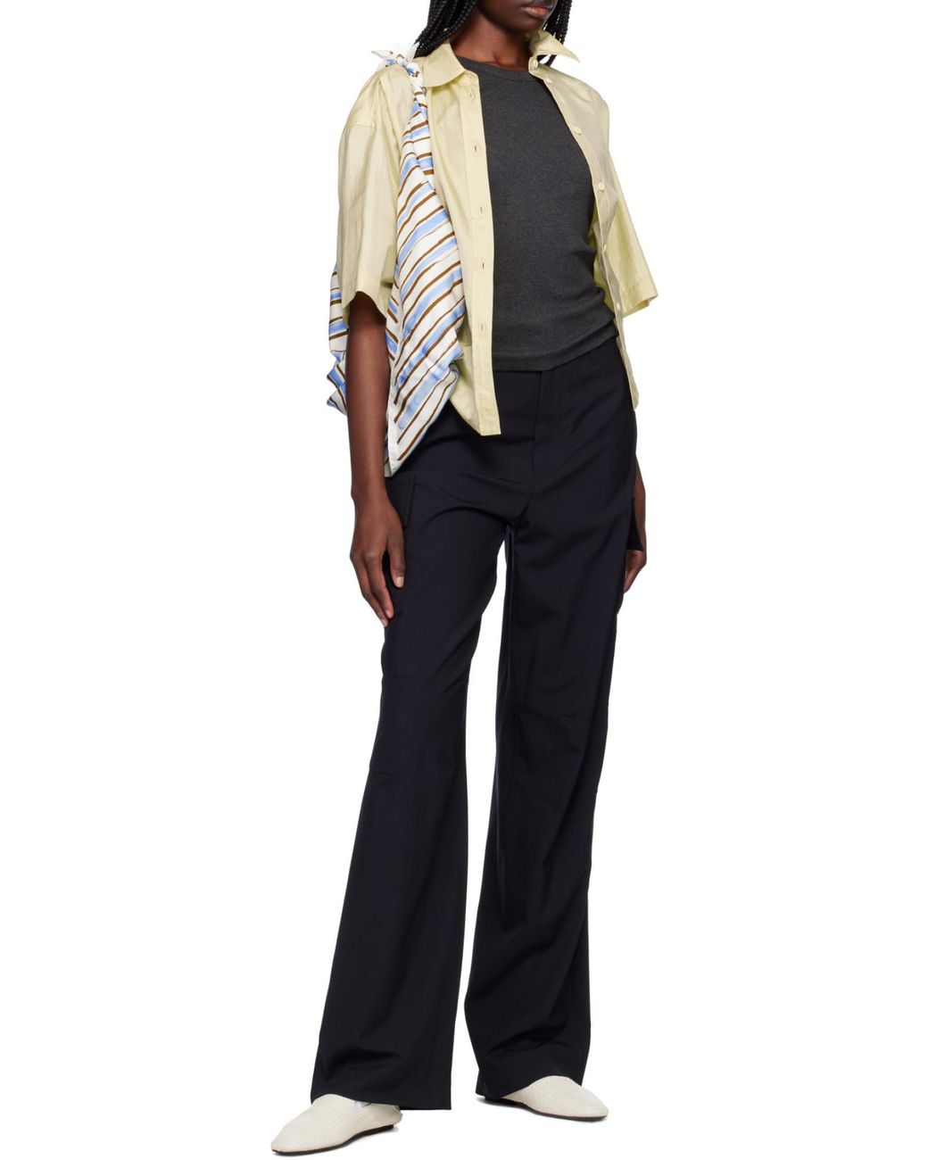 Bottega Veneta Blue Fine Cargo Trousers