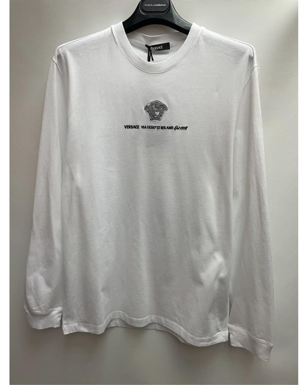Versace White Long-Sleeved T-Shirt for men
