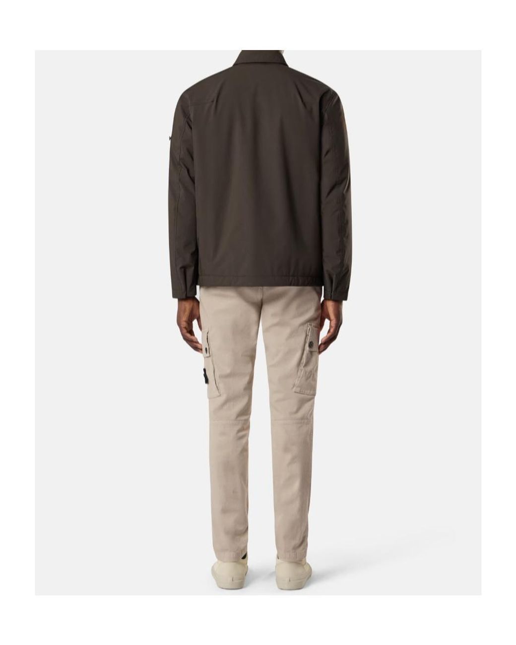 Stone Island Natural Logo Patch Cargo Trousers for men