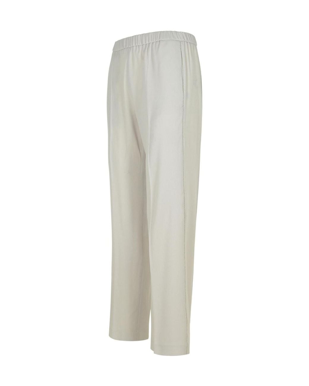 Fabiana Filippi Gray Elasticated Waistband Straight Leg Trousers