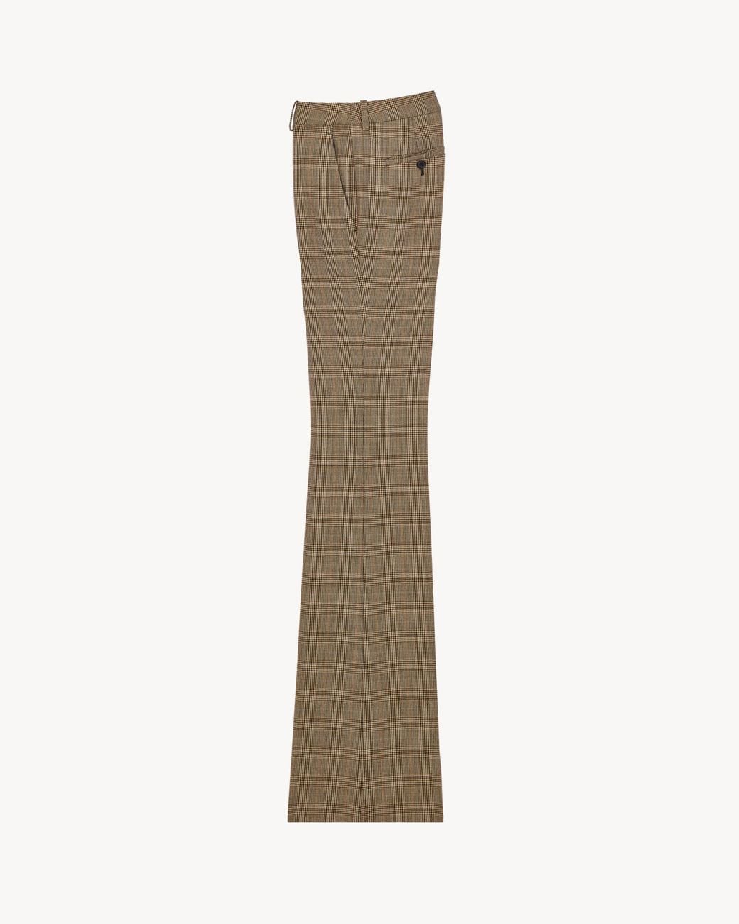 Saint Laurent Gray Prince Of Wales Flared Pants
