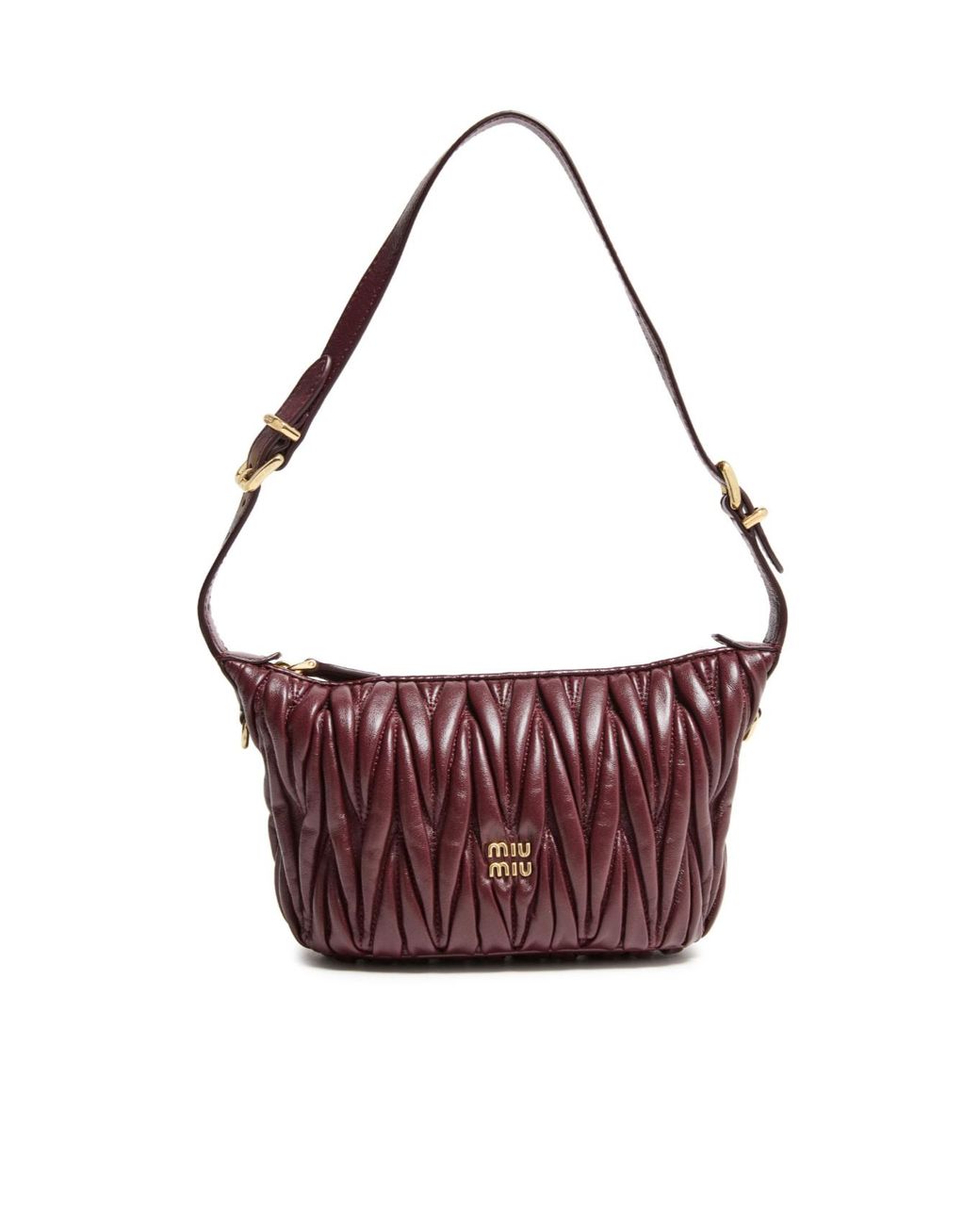 Miu Miu Purple Quilted Logo Shoulder Bag
