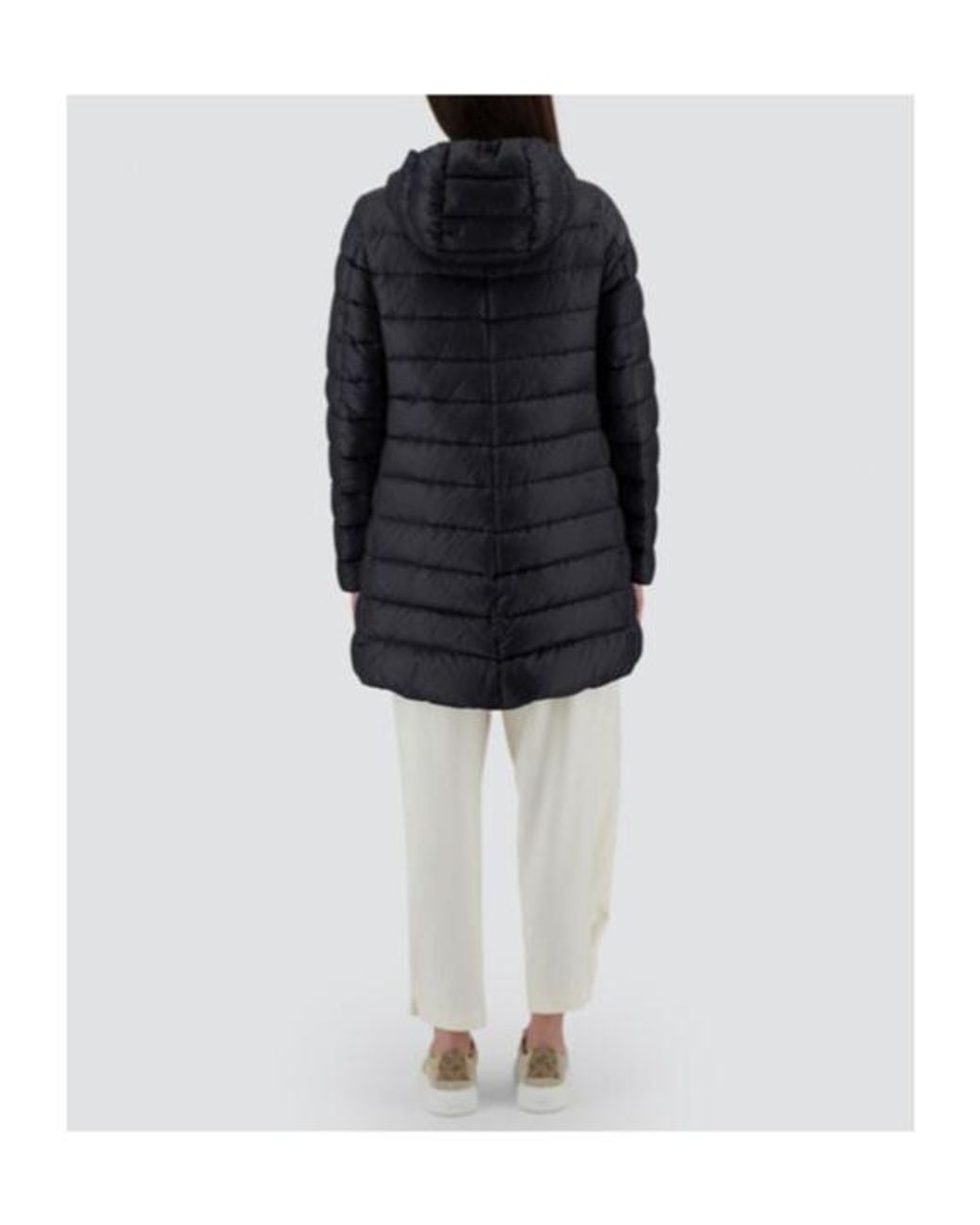 Herno Black Hooded Long Down Jacket