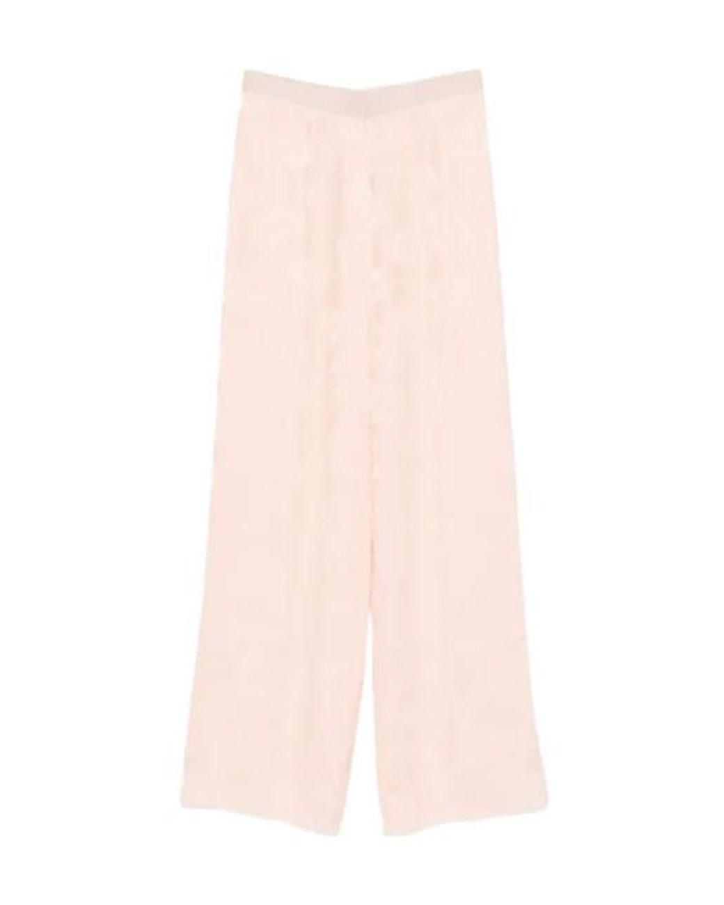 Forte_forte Pink Floral-Jacquard Trousers