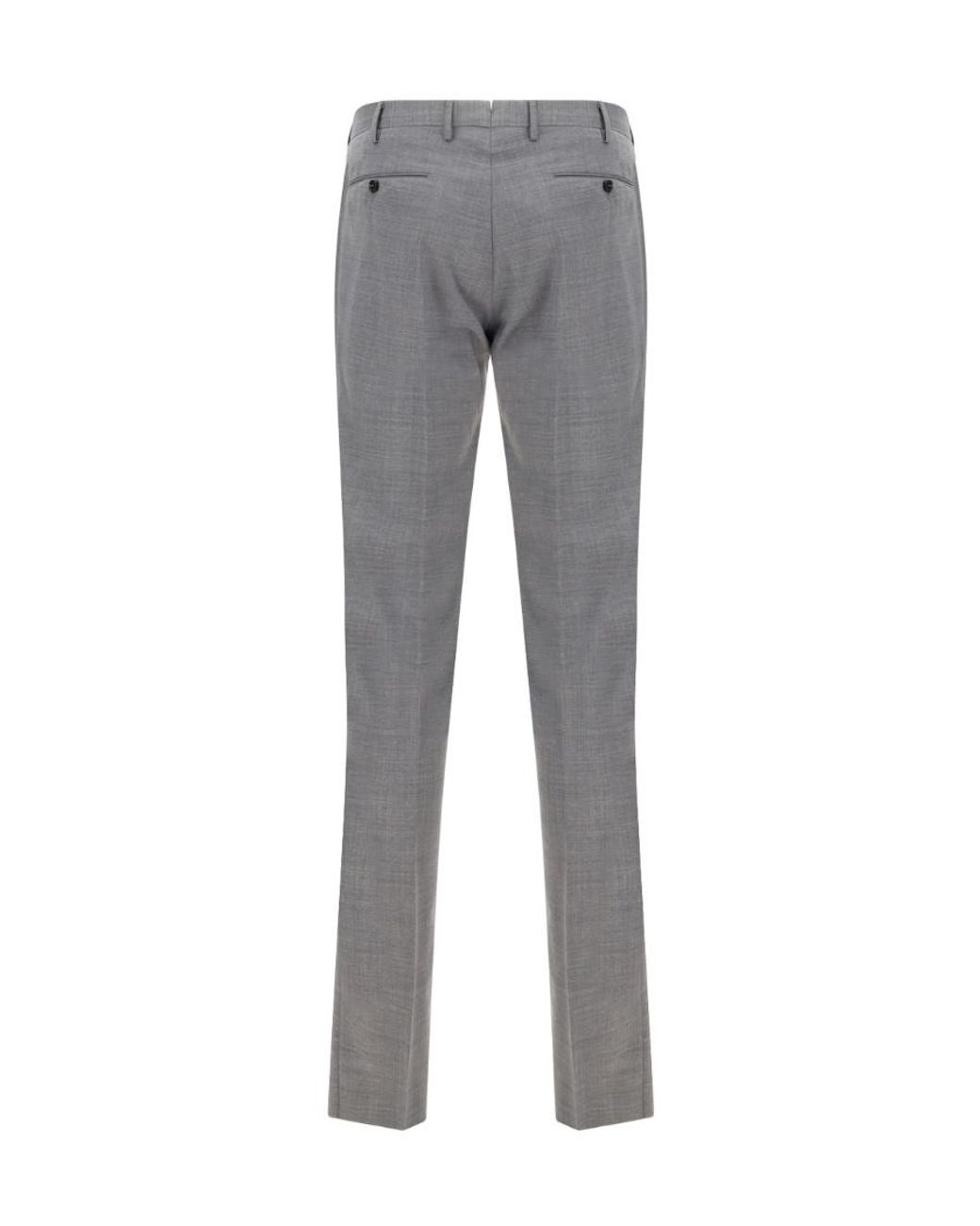 PT01 Gray Tailored-Cut Tapered Trousers for men