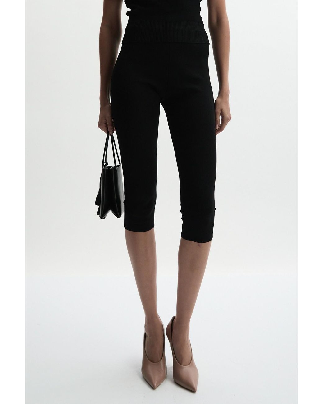 Magda Butrym Black Capri Knit Pants